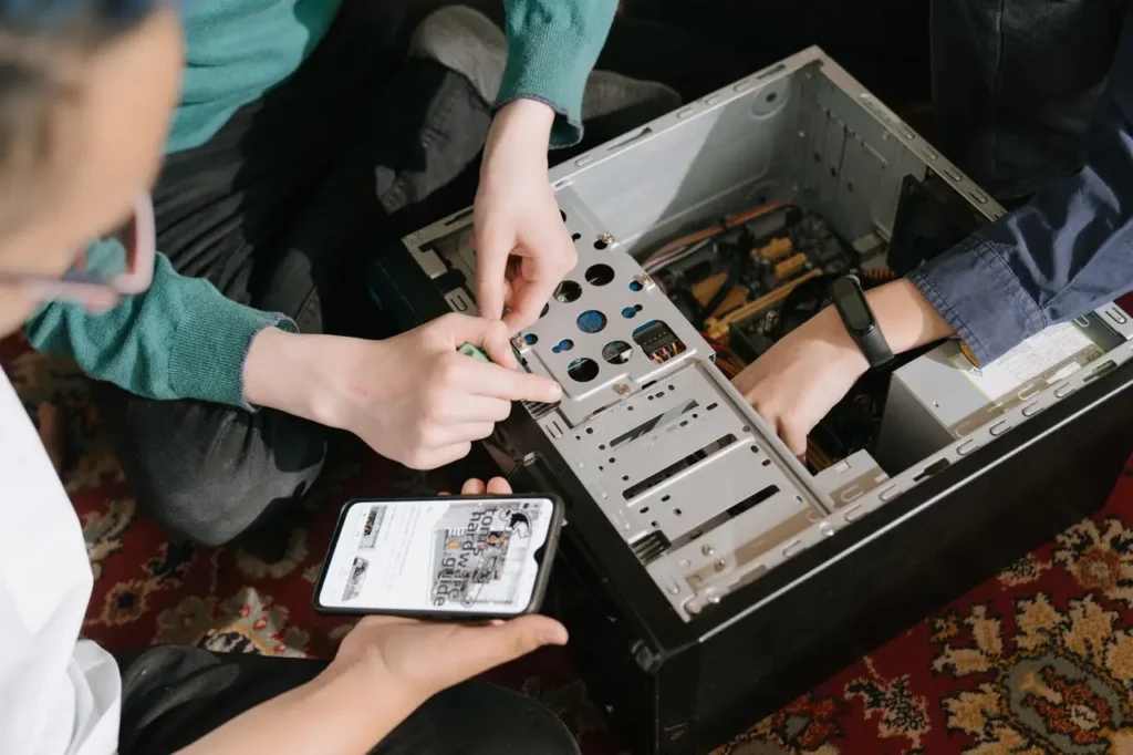 datorreparation med personer som ger it support